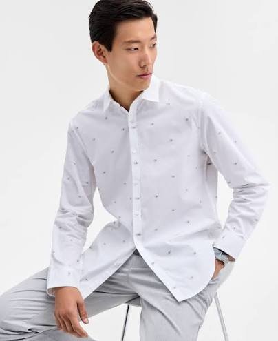 Alfani Mens Interstellar Patterned Shirt